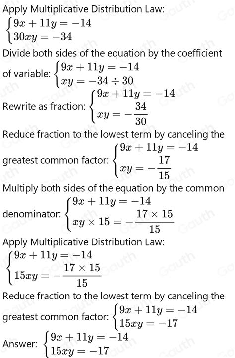 Solved 9 X 11 Y 14 6 X 5 Y 34 [math]