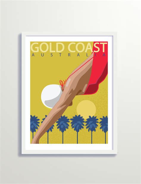 Vintage Poster Travel Poster Art Deco Poster Gold Coast Etsy