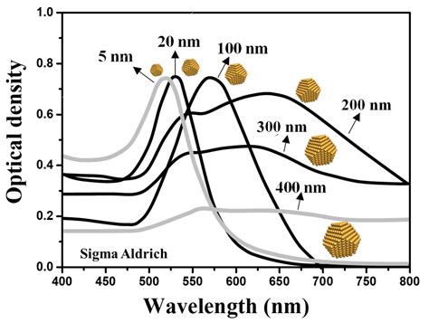 Absorption Spectra Of Gold Nps Of Different Sizes 5 To 400 Nm In