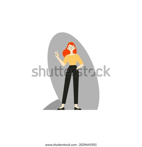 Human Girl Cartoon Vector Template Wall เวกเตอร์สต็อก ปลอดค่า