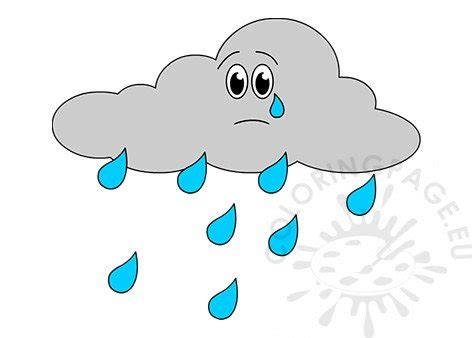 Sad rain cloud free clipart – Coloring Page