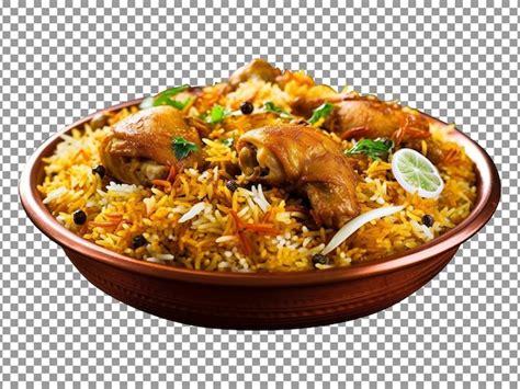 D Licieux Biryani Au Poulet Sur Plaque Isol Avec Fond Transparent