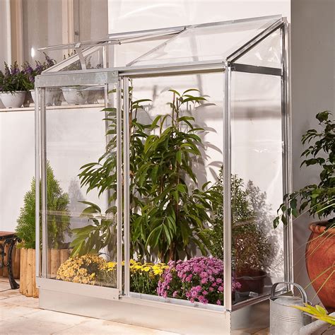 Bandq 4x2 Polycarbonate Lean To Mini Greenhouse Departments Diy At Bandq