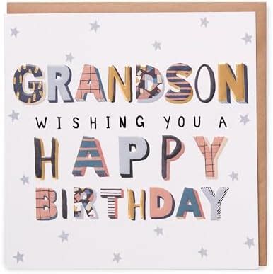 Special Grandson Birthday Card Gold Foil Star Birthday Card For