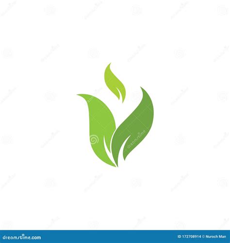 Plantilla De Logotipo De Hoja Verde Icono De Vector Ilustración del