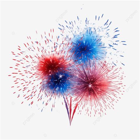 Un Primer Plano De Fuegos Artificiales En Rojo Blanco Y Azul Png