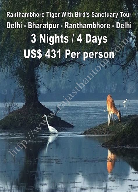 Ranthambhore Tiger With Bird’s Sanctuary Tour 3 Nights / 4 Days Delhi - Bharatpur - Ranthambhore ...