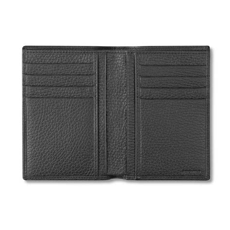 Pineider Country Leather Vertical Wallet Calfskin