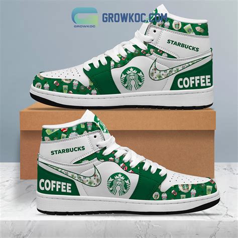 Starbucks Coffee Love AJ 1 Shoes Xtrendingprint