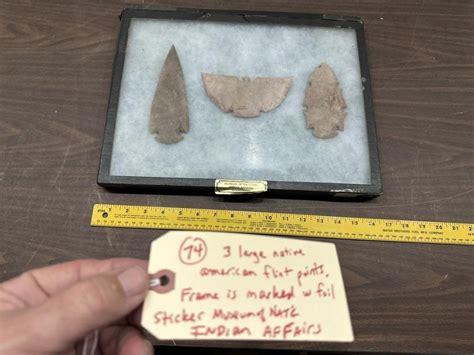 3 large native american arrowheads museum frame | Live and Online ...