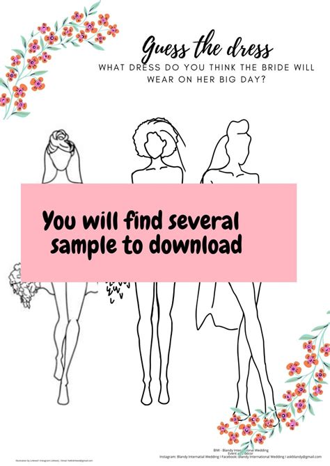 Guess The Dress Printable Bridal Shower Games Printable Guess The Dress