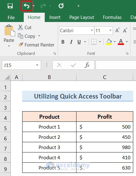 How To Undo And Redo In Excel Suitable Ways Exceldemy