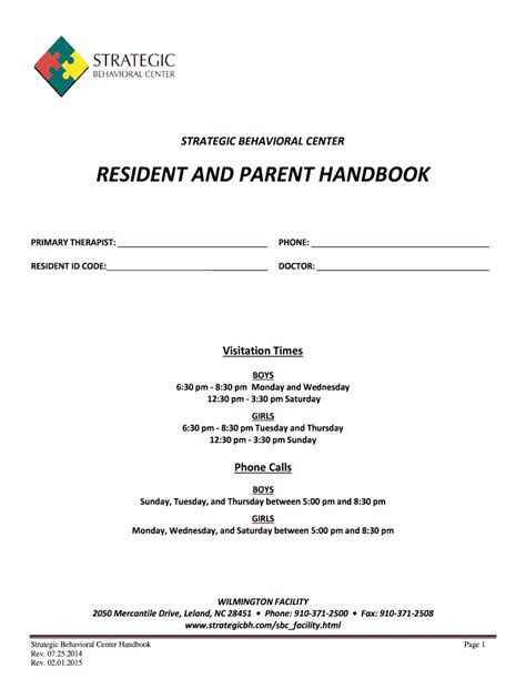 Resident Handbook Template