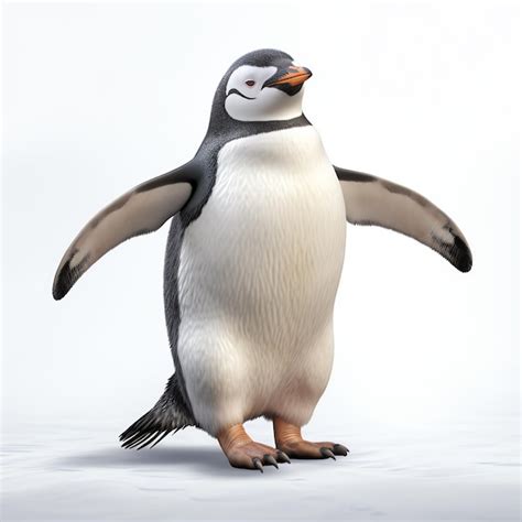 Premium Photo A Penguin With Its Wings Spread