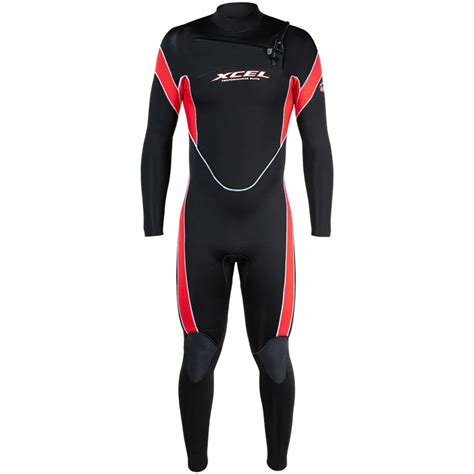 2024 Xcel Mens Infiniti Solution 32mm Chest Zip Wetsuit Mn320za2b Black Red Wetsuit Outlet