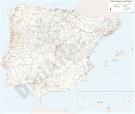 Mapa Detallado De Carreteras De España Y Portugal