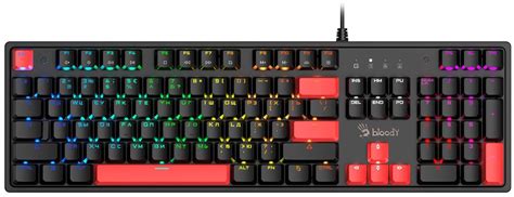 A Tech Bloody S R Mechanical Switch Rgb Gaming Keyboard Fire Black