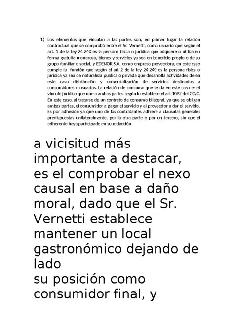 Tp Derecho Del Consumidor Y Del Usuario Los Elementos Que