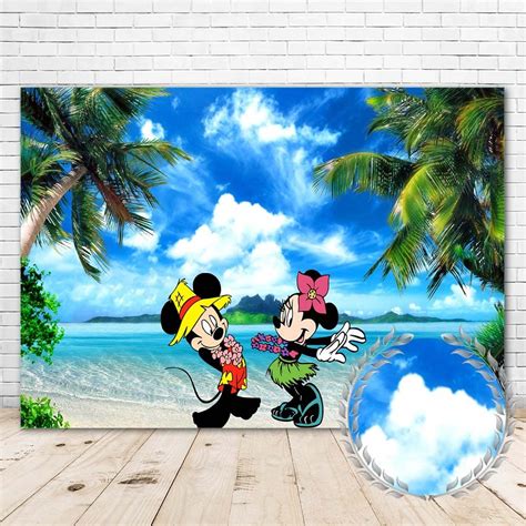 Buy Mickey Mouse Hawaiian Backdrop 7x5ft Tropical Jungle Beach Mickey