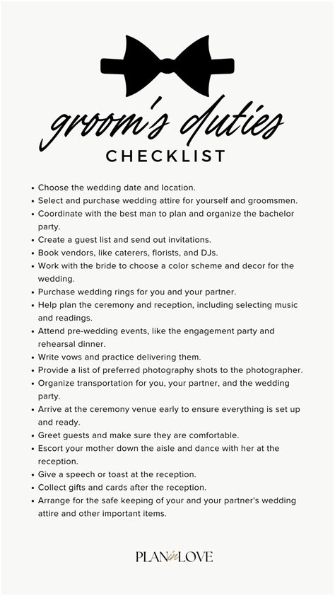 The Ultimate Grooms Checklist Everything You Need To Do Before The