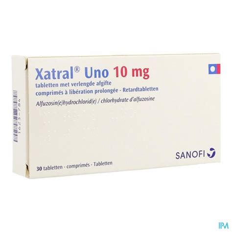 Xatral Uno 10mg Comp 30 X 10mg Apotheek Sollie