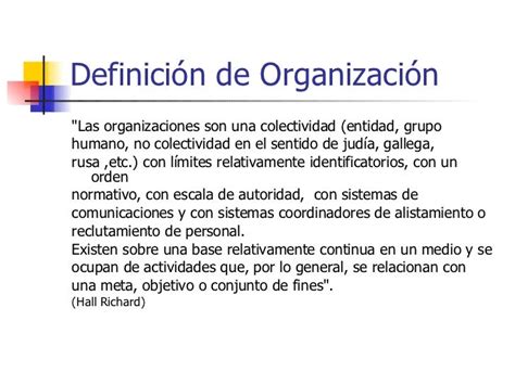 Definicion De Organizacion