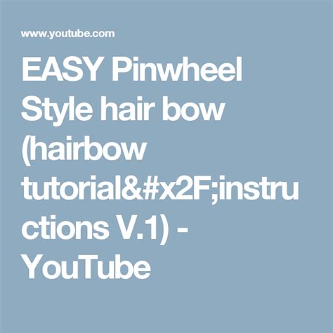 Easy Pinwheel Style Hair Bow Hairbow Tutorialinstructions V1 Youtube