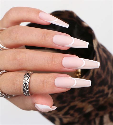 Extra Long Coffin French Fake Nails Senboma