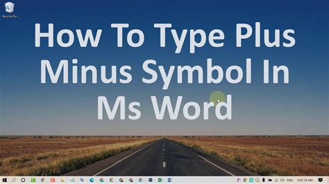 How to type plus minus symbol in ms word – Artofit