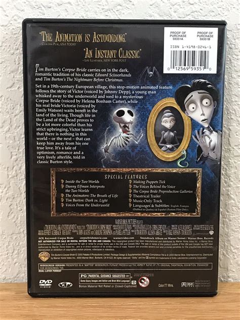 Tim Burtons Corpse Bride Dvd Widescreen Edition Region