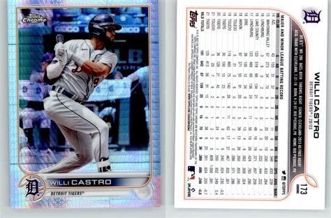 Willi Castro Topps Chrome Prism Refractor Detroit Tigers Ebay