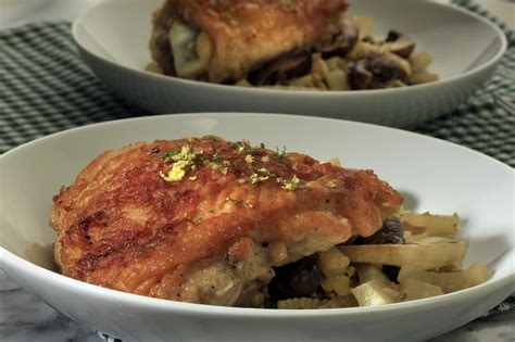 Recipe: Chicken braised with fennel, mushrooms and olives - California ...