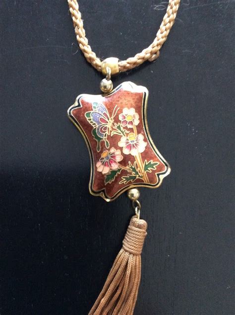 Vintage Cloisonne Enamel Pendant Gem