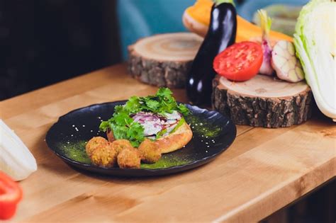 Premium Photo Chef Making Healthy Vegetarian Salmon Burgers Outdoor