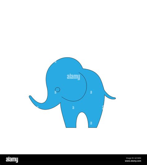 Cartoon Elefant Isolated On White Background Stock Vektorgrafik Alamy