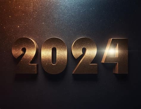 Año nuevo 2024 tipografía 3D Foto Premium