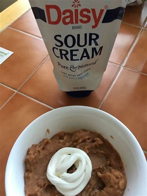 Love Daisy Sour Cream In The Squeeze Bottle One Of My Go To Recipes 12 Can Refried Beans Taco