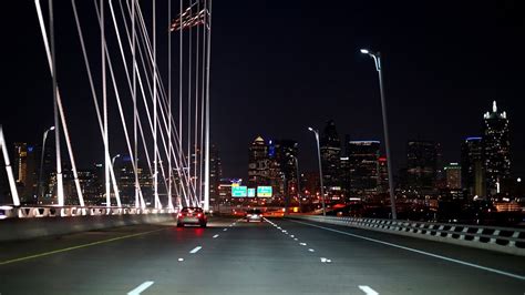 Crossing The Margaret Hunt Hill Bridge At Night In Dallas Texas Youtube