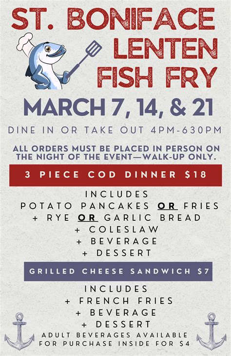 LENTEN FISH FRY - St. Boniface School and Parish - Germantown, WI