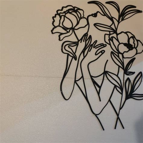 Naked Woman Metal Wall Art Abstract Line Wall Art Metal Wall Art Minimalist Art Feminine