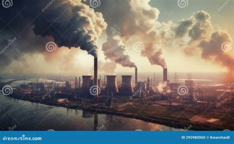 A Coal Fired Power Plant Emitting Smoke Into The Sky Highlighting The