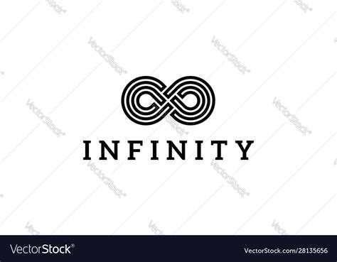 Black white infinity variation logo Royalty Free Vector