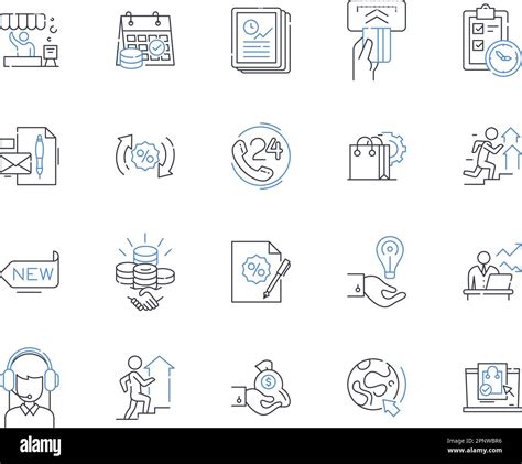 Market Research Line Icons Collection Survey Data Analysis Focus