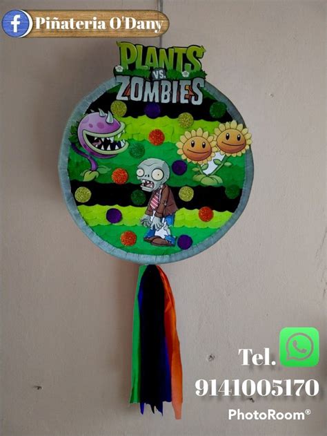 Piñata redonda de Plantas vs Zombies en 2023 Piñatas redondas Piñata