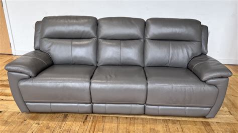 World Of Leather Touch 3 Seater Leather Power Recliner Sofa Elephant Grey Ebay