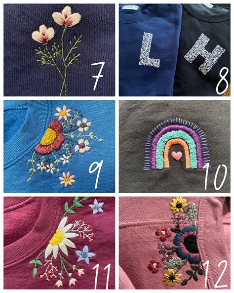 Custom Embroidered Sweatshirt Hand Embroidery Floral Etsy