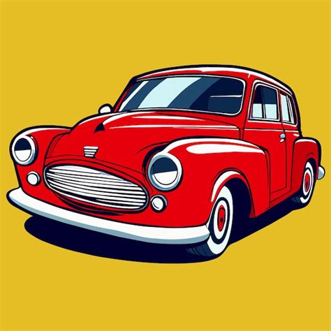 Premium Vector A Red Car In Cartoon Style Vector Illustration