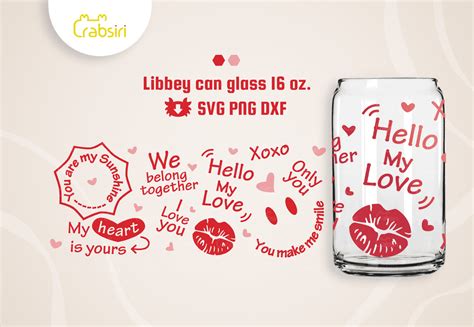 Love Phrases Libbey Glass 16oz Svg Crabsiri