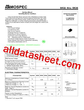 SK32 Datasheet PDF Mospec Semiconductor