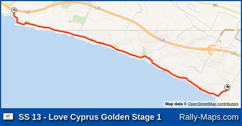 SS 13 Love Cyprus Golden Stage 1 Stage Map Cyprus Rally 2017 ERC